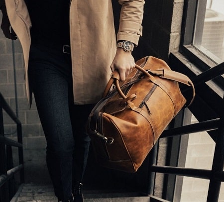 Berliner Bags : sac de voyage vintage en cuir marron avec compartiment à  chaussures pour homme