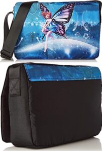 Sac à Bandoulière En Toile Grande Capacité 34x40 Cm - Multi-poches école, Travail, Voyage | Pour Ado, Femme, Homme | Vert