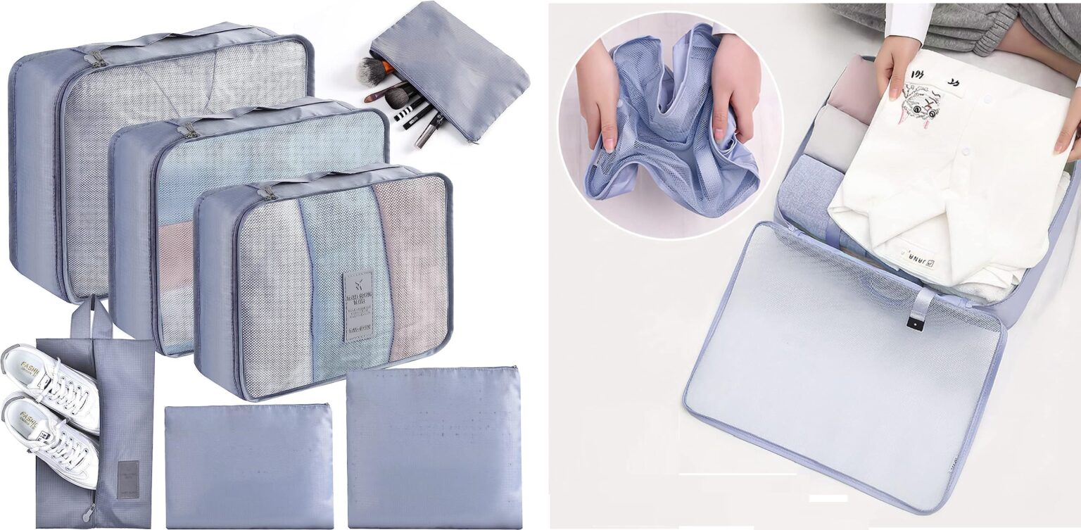 Lot De 7 Cubes D'emballage De Compression Pour Valises
